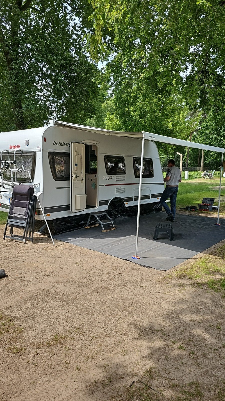 C'go 475 EL enkele bedden caseteluivel airco moever, Caravans en Kamperen, Treinzit, Schokbreker, Particulier, Dethleffs