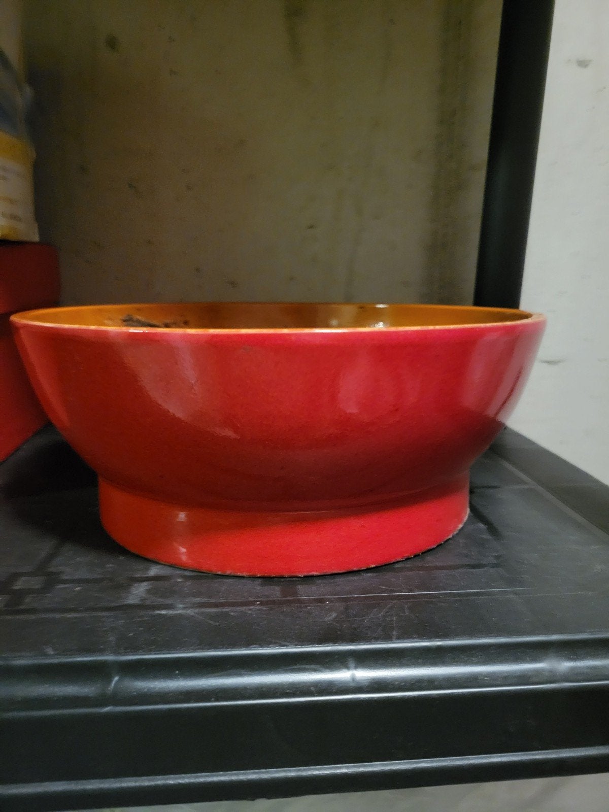rode bloempot  hoog 10 cm doorsnee 24 cm, Rond, Ophalen of Verzenden, Aardewerk, Minder dan 40 cm