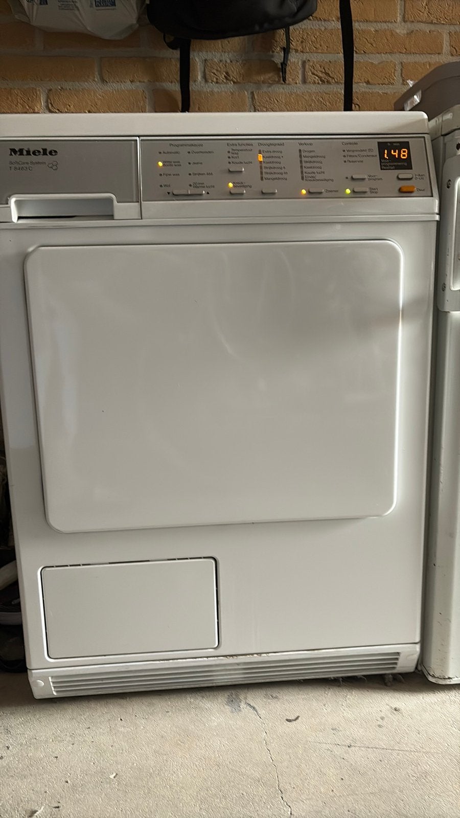 Miele Condensdroger Softcare System T8463C, Witgoed en Apparatuur, Wasdrogers, Ophalen, 6 tot 8 kg, Zo goed als nieuw, 85 tot 90 cm