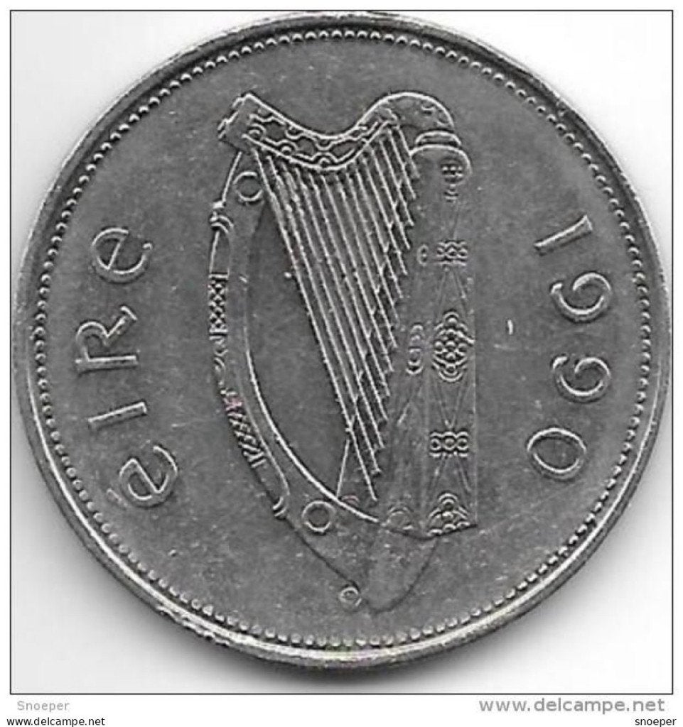 ireland 1 pound 1990 km 27 xf+, Postzegels en Munten, Ophalen of Verzenden, Overige landen, Losse munt