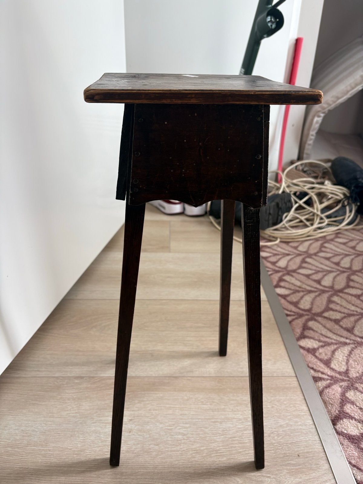 Vintage houten plantenstandaard - 52 cm hoog, Minder dan 55 cm, Gebruikt, Rechthoekig, Hout