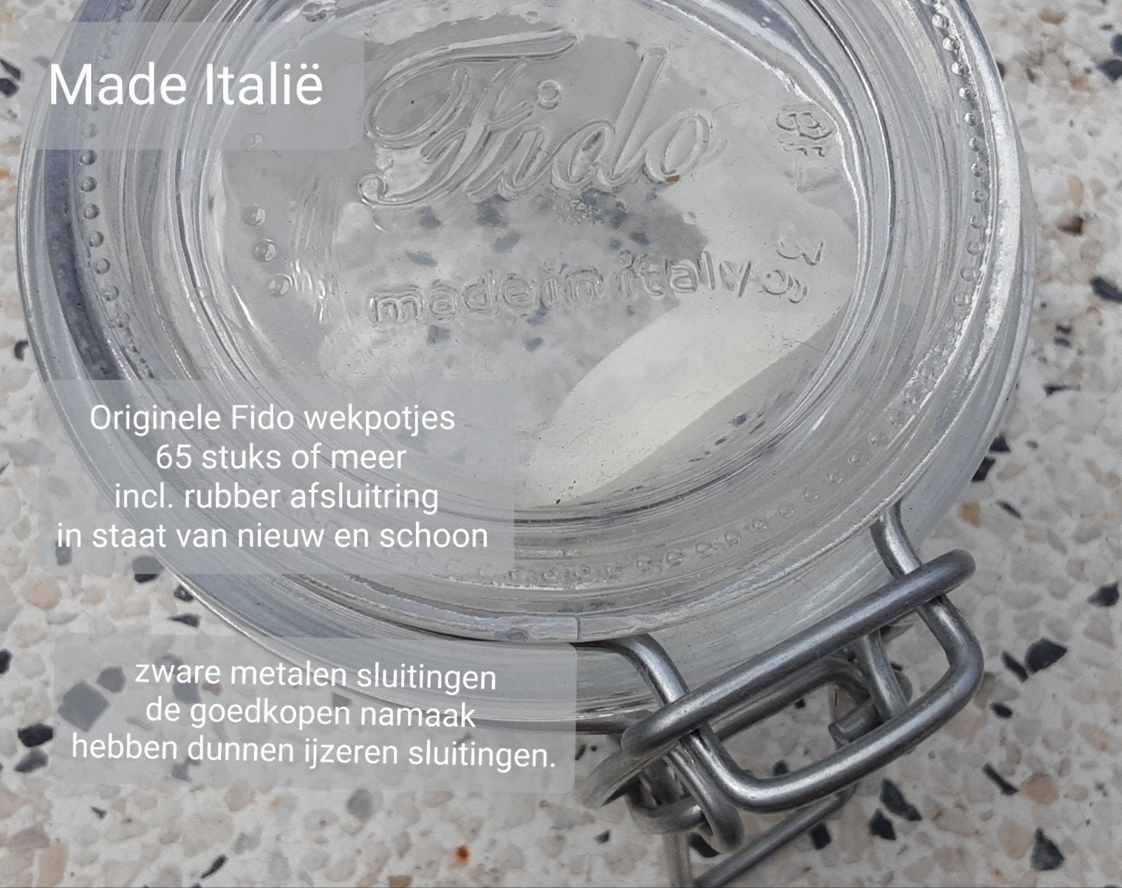 kruiden wekpotjes fido Italiaanse nieuwstaat 65 stuks TOP, Ophalen of Verzenden, Zo goed als nieuw, Glas
