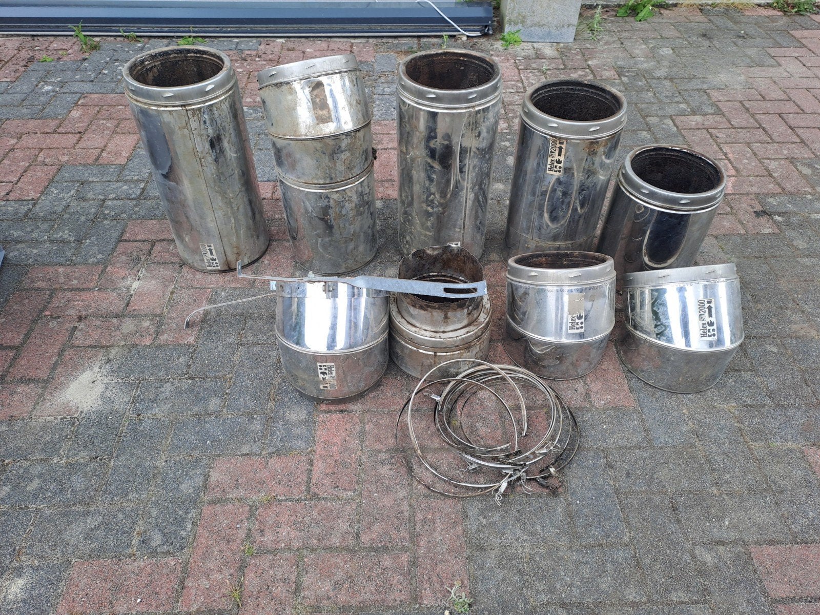 Helex kachelpijp dubbelwandig, Doe-het-zelf en Verbouw, Buizen en Afvoer, Ophalen, Rvs, Minder dan 2 meter, 80 mm of meer