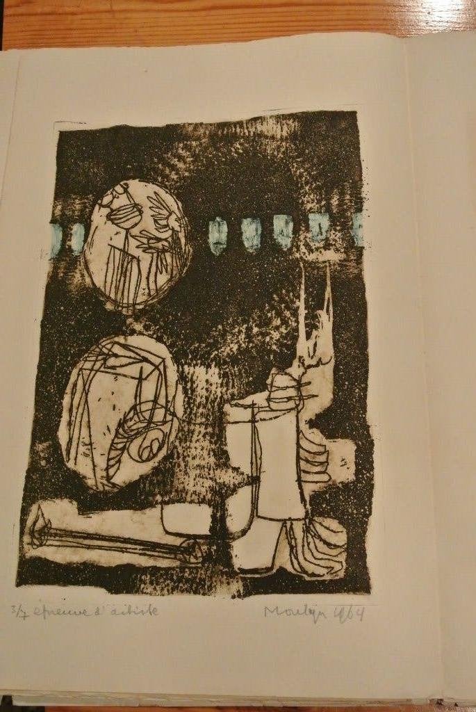 jan montyn map met etsen Dylan Thomas, Ophalen of Verzenden