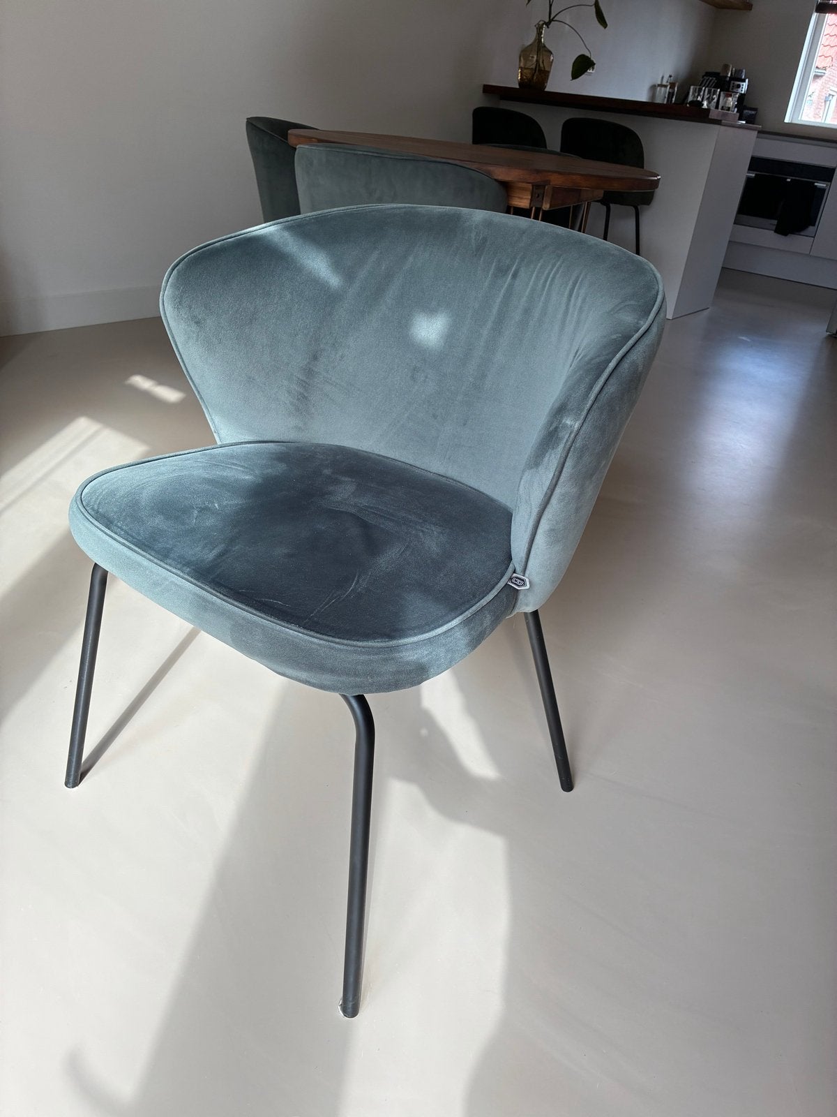 Set van 4 BePureHome Admit fluwelen eetkamerstoelen, Huis en Inrichting, Stoelen, Ophalen, Overige kleuren, Zo goed als nieuw