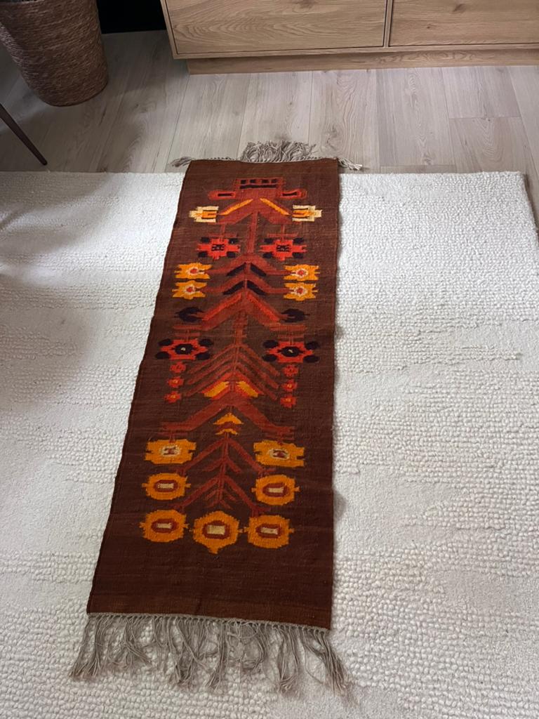 Kelim, Minder dan 50 cm, Gebruikt, Bruin, Ophalen of Verzenden