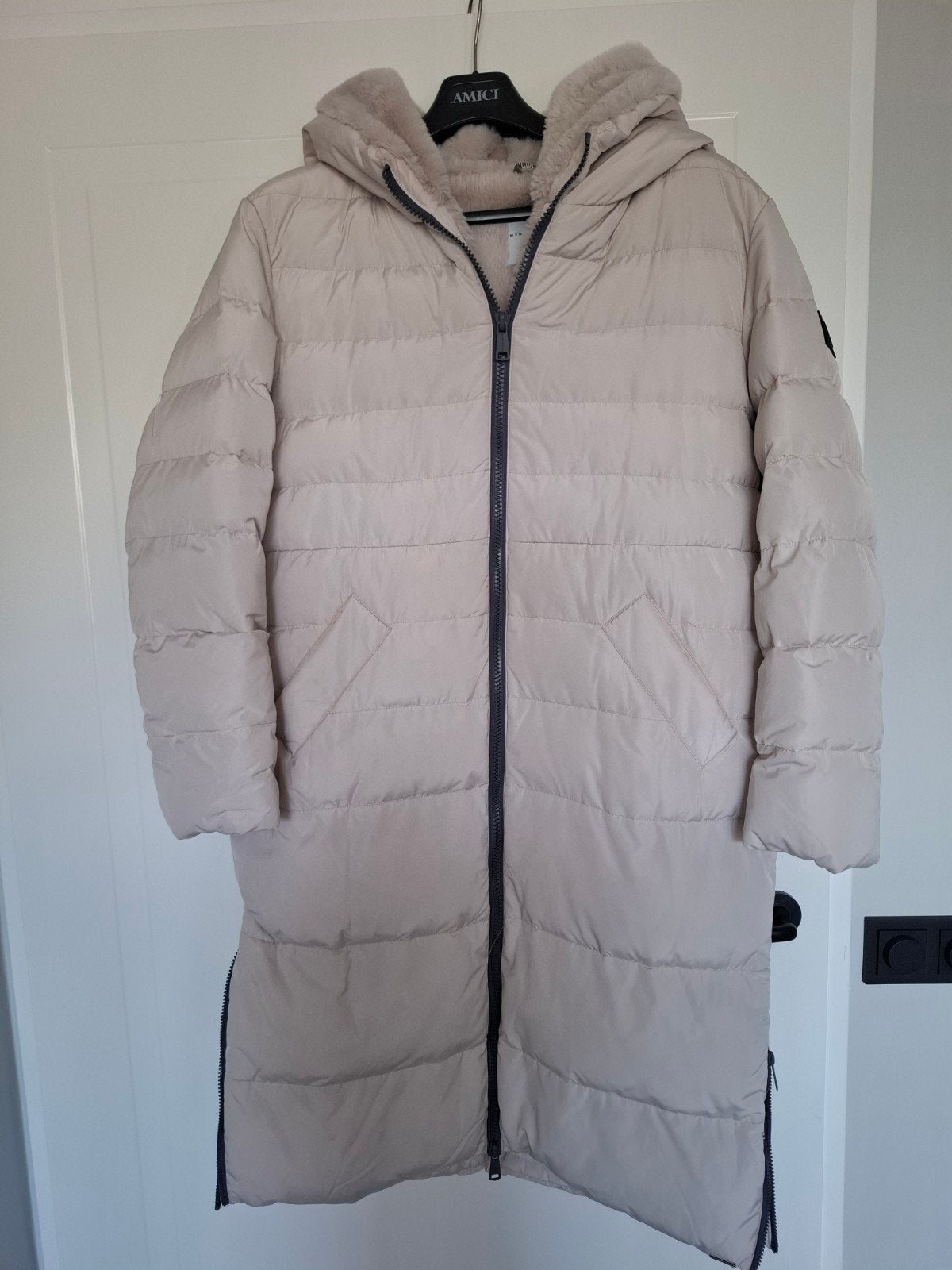 Rino Pelle winterjas lang maat 44, Beige, Maat 42/44 (L), Ophalen of Verzenden, Zo goed als nieuw