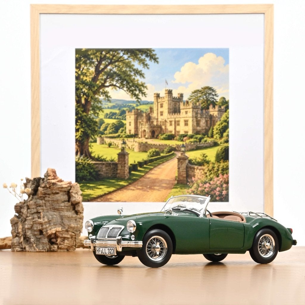 MGA 1955 British Racing Green 1:18, Norev, 70-72 avenue de Bohlen 69120 Vaulx-en-Velin, Auto, Norev, Ophalen of Verzenden