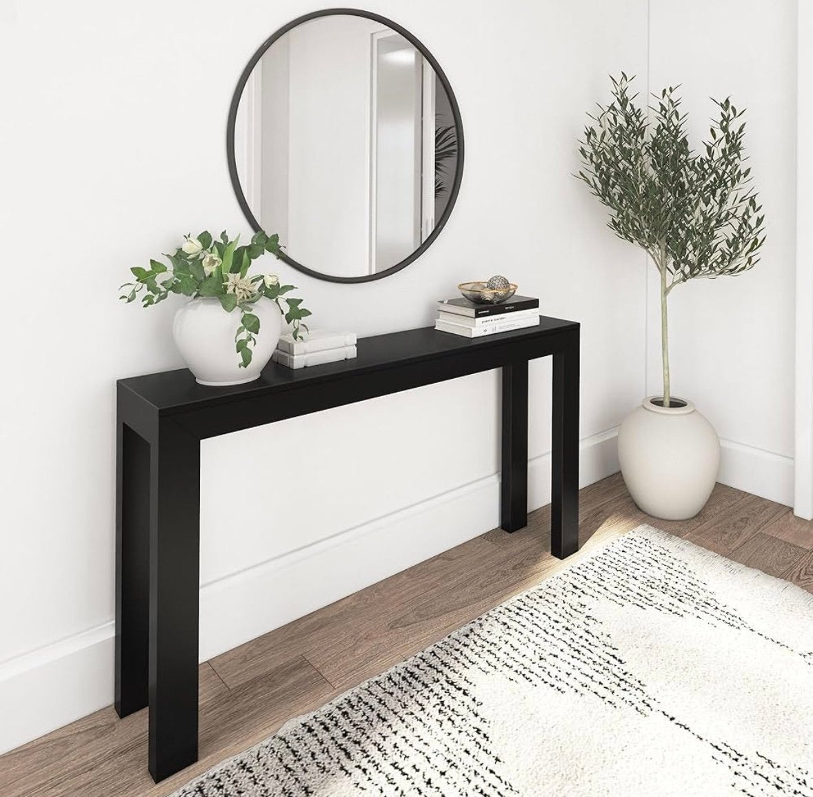 Zwarte wandtafel sidetable, Huis en Inrichting, Tafels | Sidetables, Ophalen, 100 tot 150 cm, Zo goed als nieuw, 25 tot 50 cm