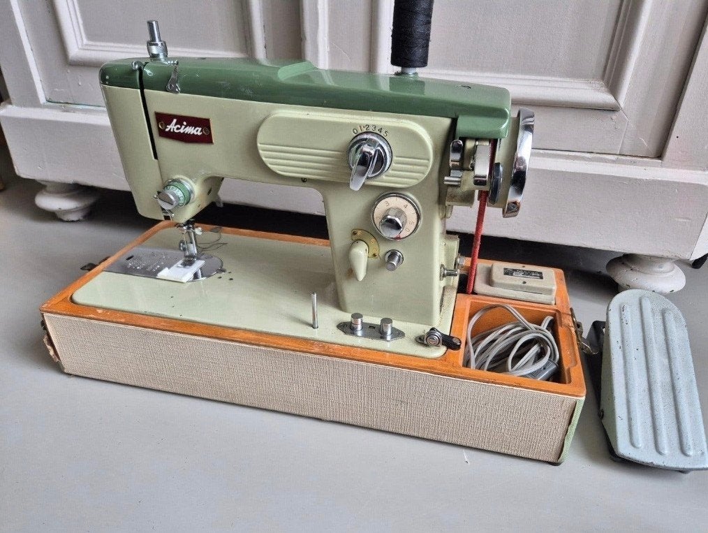 Vintage Acima Naaimachine met Garantiebewijs - Jaren '50, Ophalen, Gebruikt, Naaimachine, Overige merken