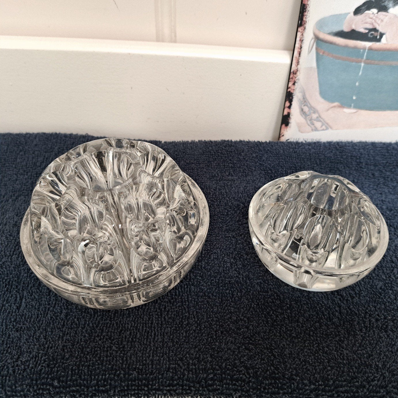 2 Glazen Vintage Rozenstekers Bloemenstekers 2 maten, Antiek en Kunst, Ophalen of Verzenden