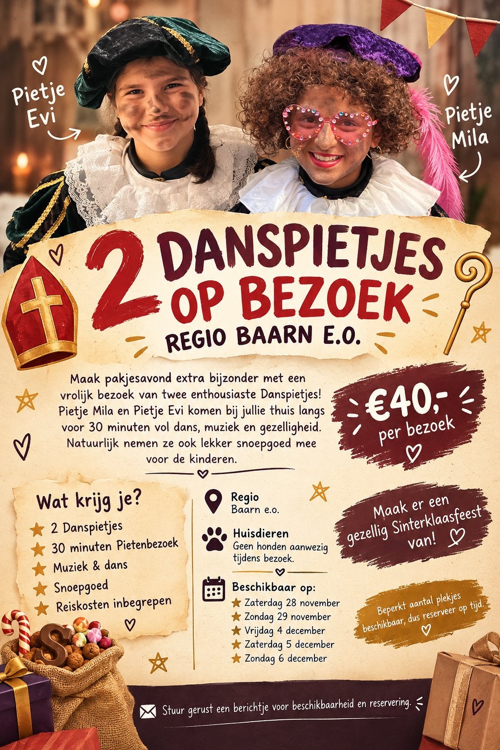 2danspietjes op bezoek Baarn e.o, Ophalen of Verzenden