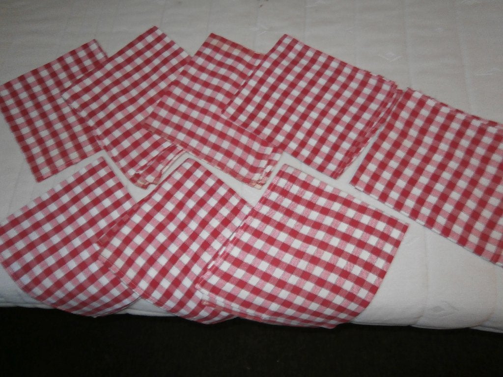 8 stoffen servetten, Gebruikt, Verzenden, Wit, Wasbaar