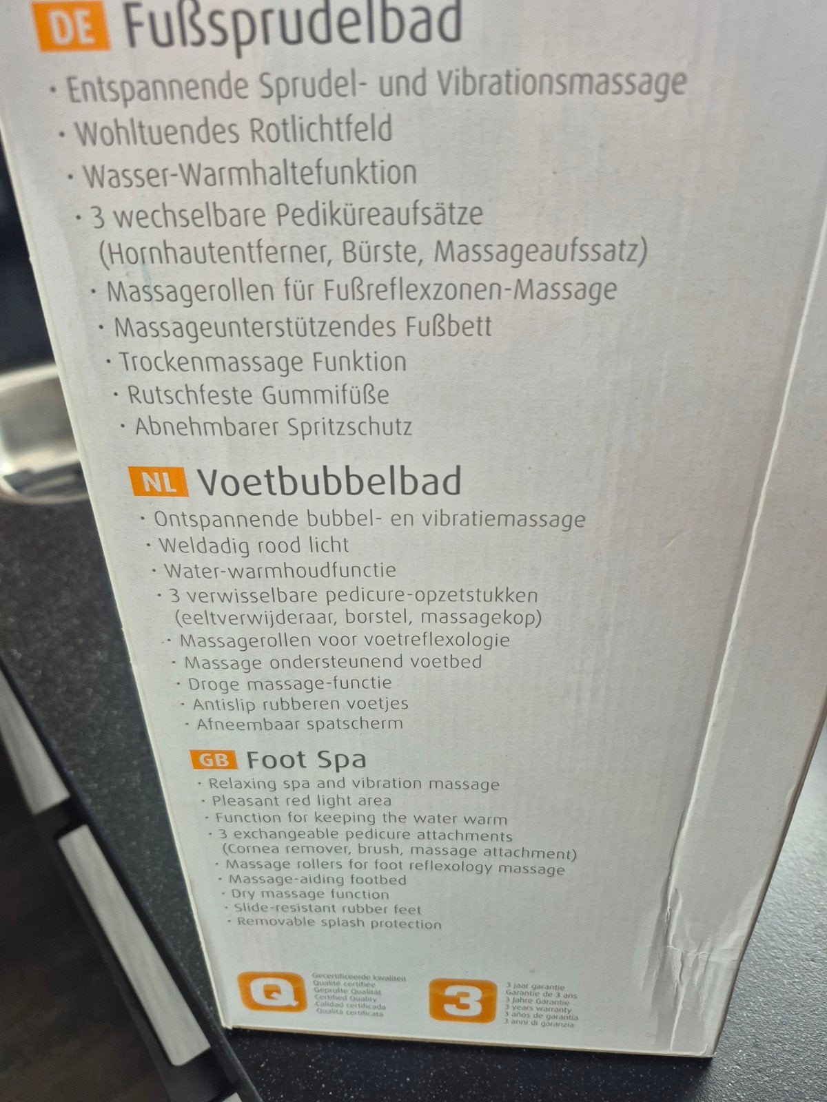 Voetbubbelbad met massage en pedicure opzetstukken, Ophalen, Nieuw, Hand- en Voetverzorging