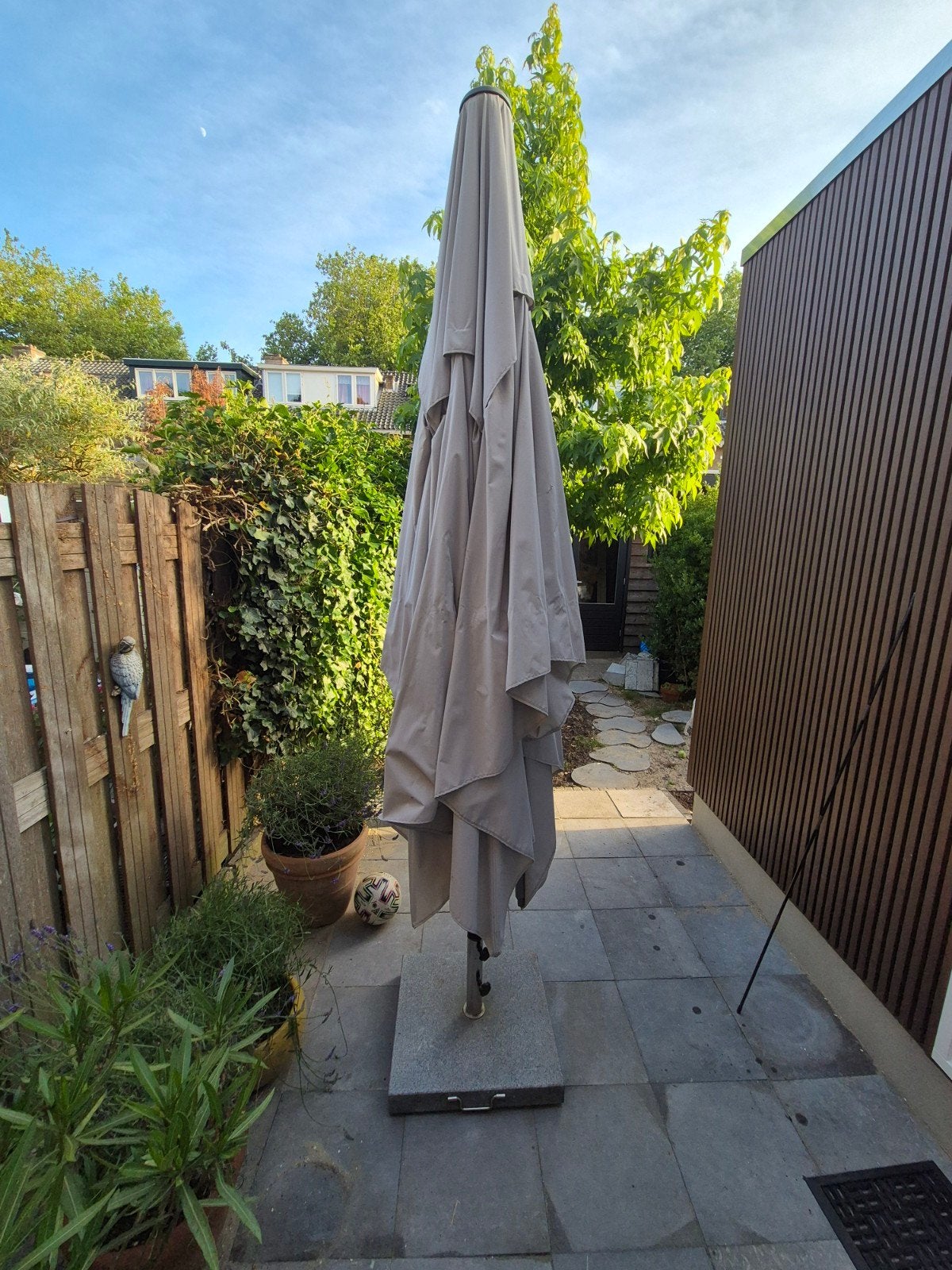 Parasol Shadowline Cuba 400x300 met hoes zonder voet, Ophalen, Gebruikt, 3 tot 4 meter, Stokparasol
