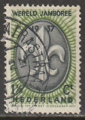 Nederland 1937 293 Jamboree 1,5c, Gest, Ophalen of Verzenden, T/m 1940, Gestempeld