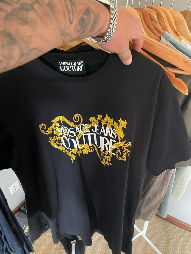 Zwart Versace Jeans Couture T-shirt, Ophalen of Verzenden, Nieuw, Overige maten, Zwart