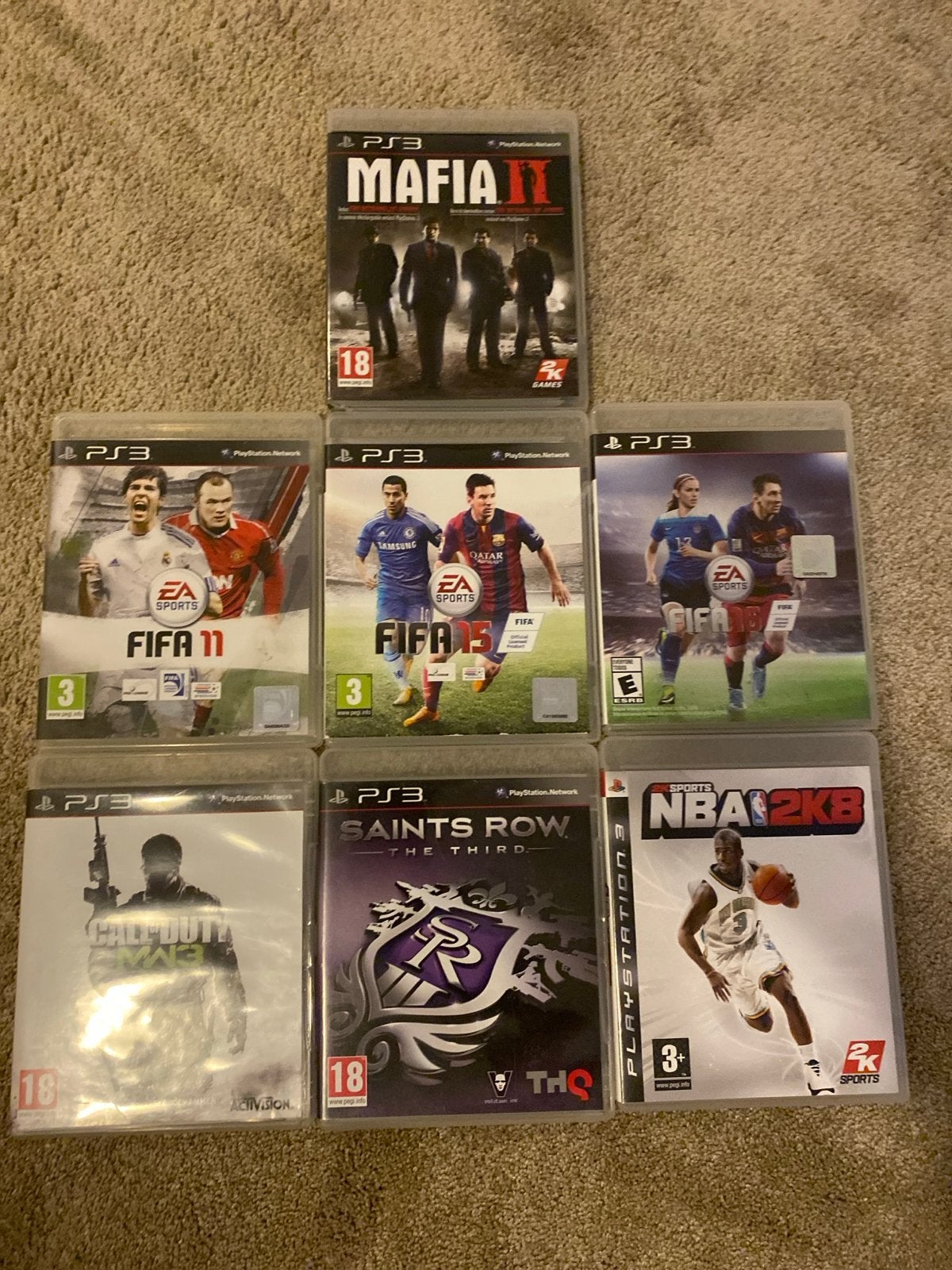 PS3 Games Bundel: Mafia II, FIFA, Saints Row, NBA 2K8, CoD, Ophalen, Gebruikt, Vanaf 18 jaar, Overige genres