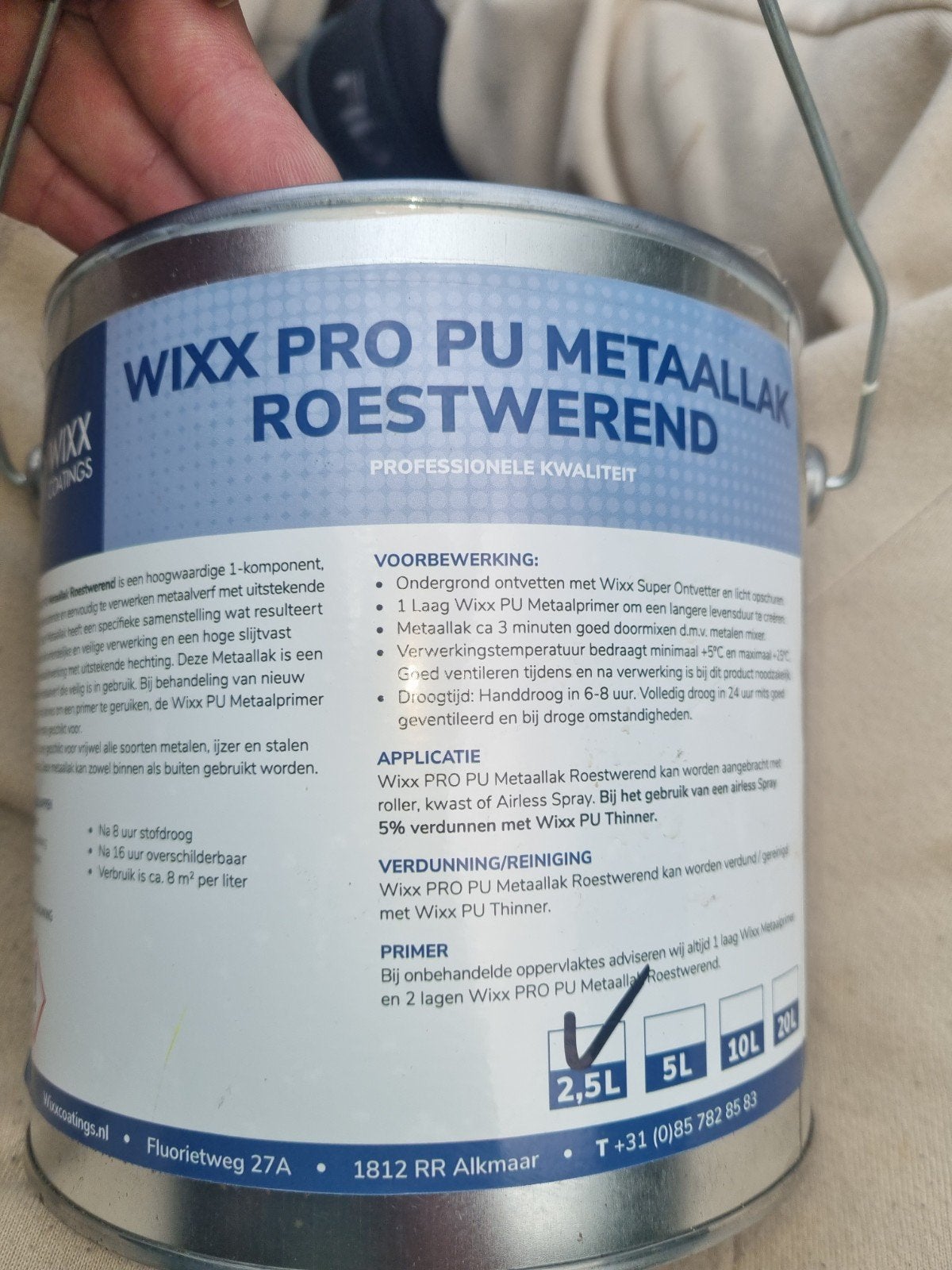 Wixx Pro PU Metaallak Roestwerend RAL 9010 2,5L, Wit, Nieuw, Ophalen of Verzenden, Lak