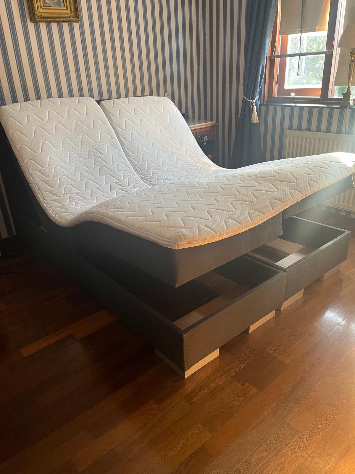 Verstelbaar bed (electrisch), Ophalen, Bruin, Tweepersoons, 140 cm