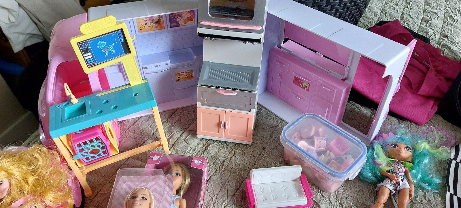 Grote Barbie collectie met accessoires en meubels, Ophalen, Gebruikt, Barbie
