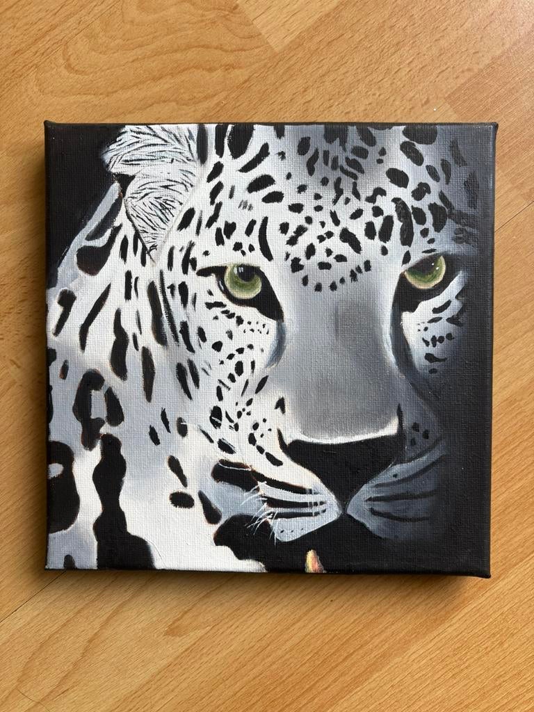 Luipaard olieverfschilderij, Antiek en Kunst, Kunst | Schilderijen | Modern, Ophalen of Verzenden