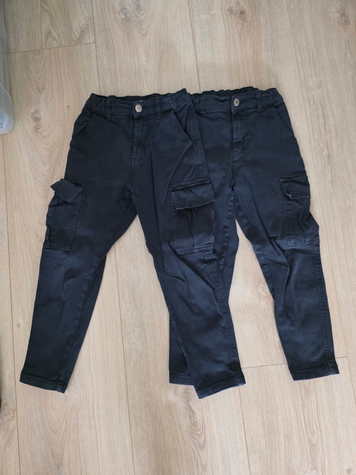 2x blauwe Cargo Broeken maat 122 van Zara, Broek, Gebruikt, Ophalen of Verzenden, Zara