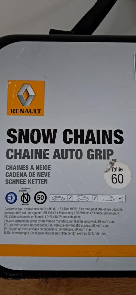 Renault Sneeuwkettingen voor Div. Maten., Auto diversen, Sneeuwkettingen, Ophalen of Verzenden, Gebruikt