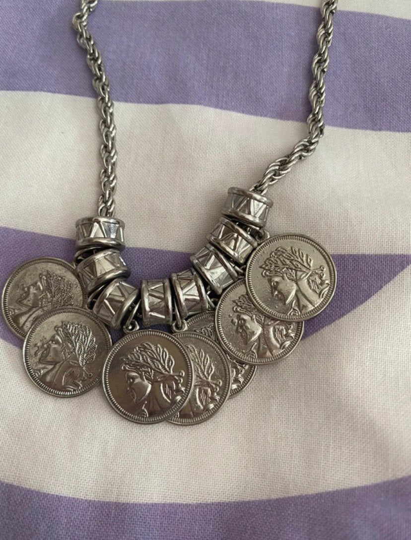 Mooie munten ketting, Ophalen of Verzenden, Gebruikt, Zilver, Overige materialen