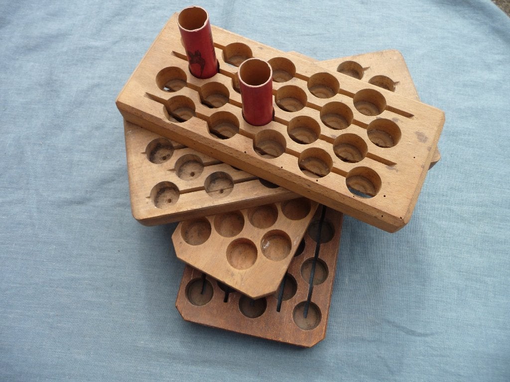 Vintage HERLAAD Plankjes voor Jacht Patronen - Geweer Jagen, Antiek en Kunst, Ophalen of Verzenden