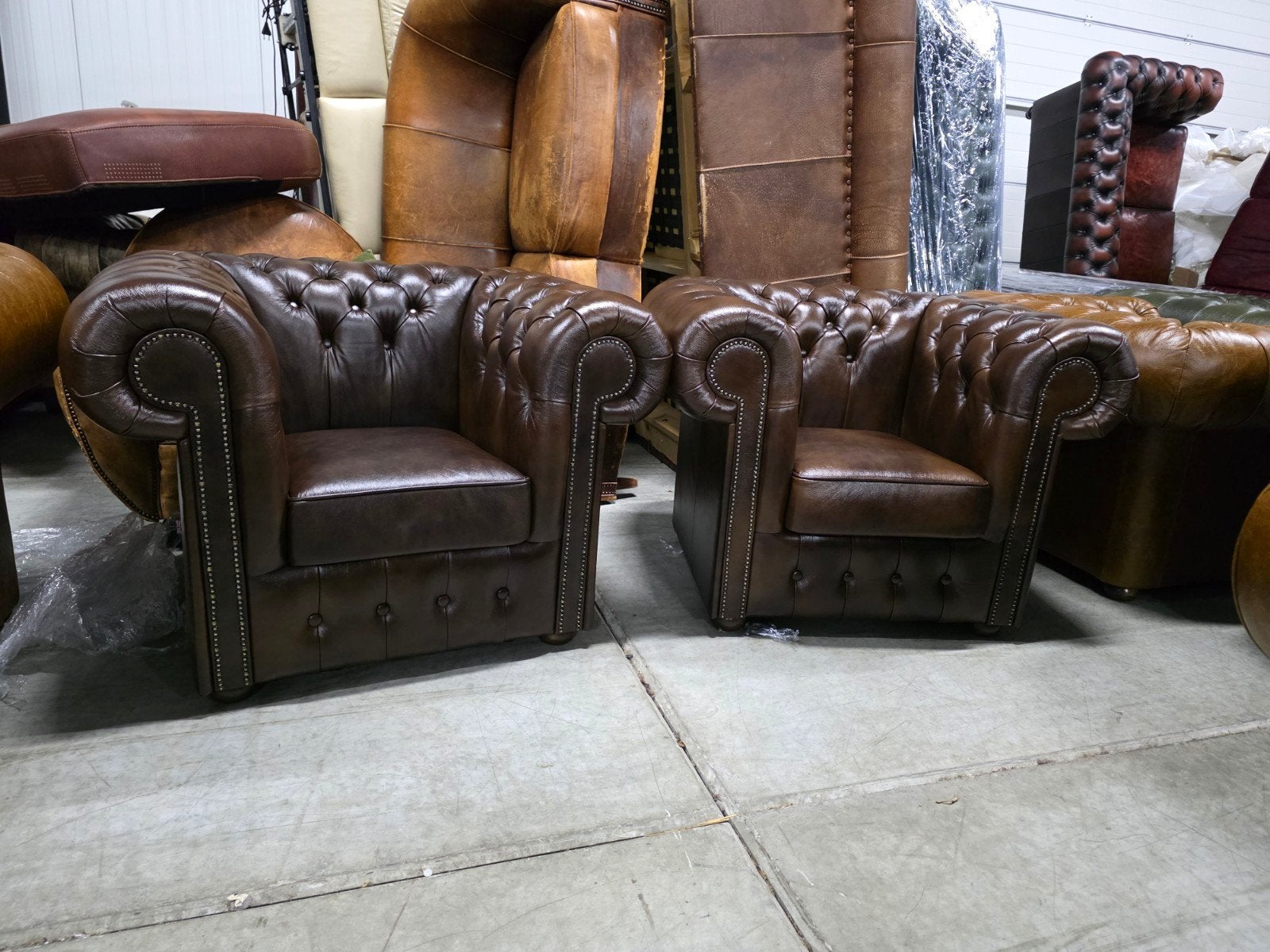 2x Chesterfield club fauteuil + GRATIS BEZORGING, ., Chesterfield, Nieuw, Ophalen of Verzenden