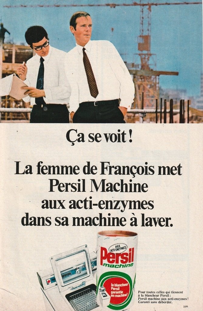 retro reclame 1970 Persil wasmiddel mannen witte shirts, Verzamelen, Verzenden, Overige typen