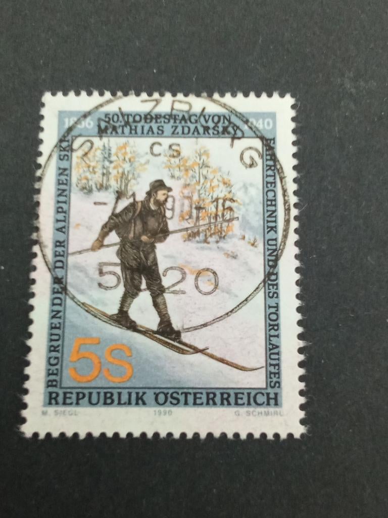 Oostenrijk 24 - skiën, Verzenden, Gestempeld
