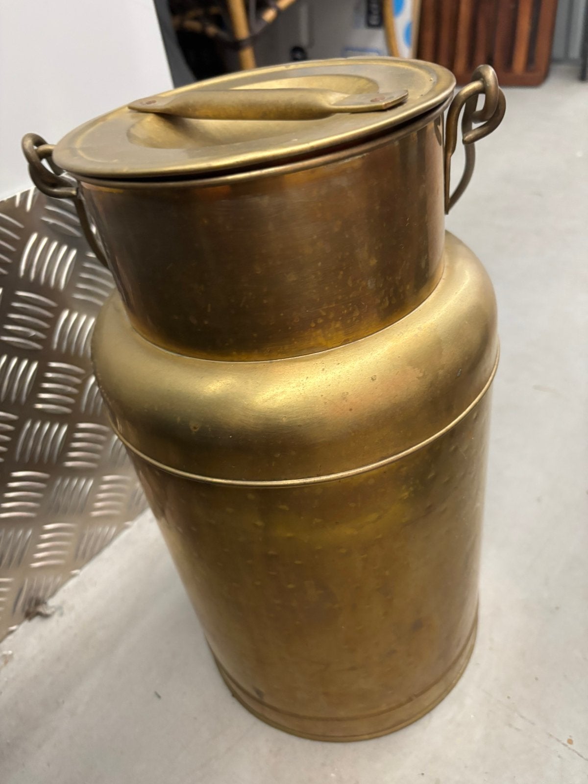 Vintage messing melkkan / melkbus (36 cm hoog, Ophalen of Verzenden