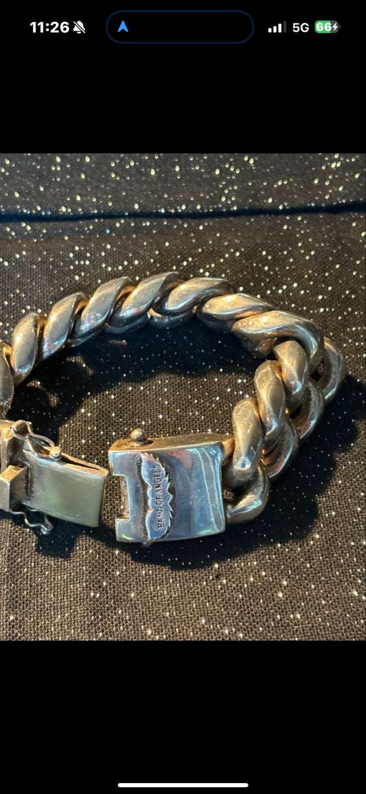 Band of Angels Zilveren Armband - Zware Schakelarmband 328g, Ophalen of Verzenden, Gebruikt, Zilver