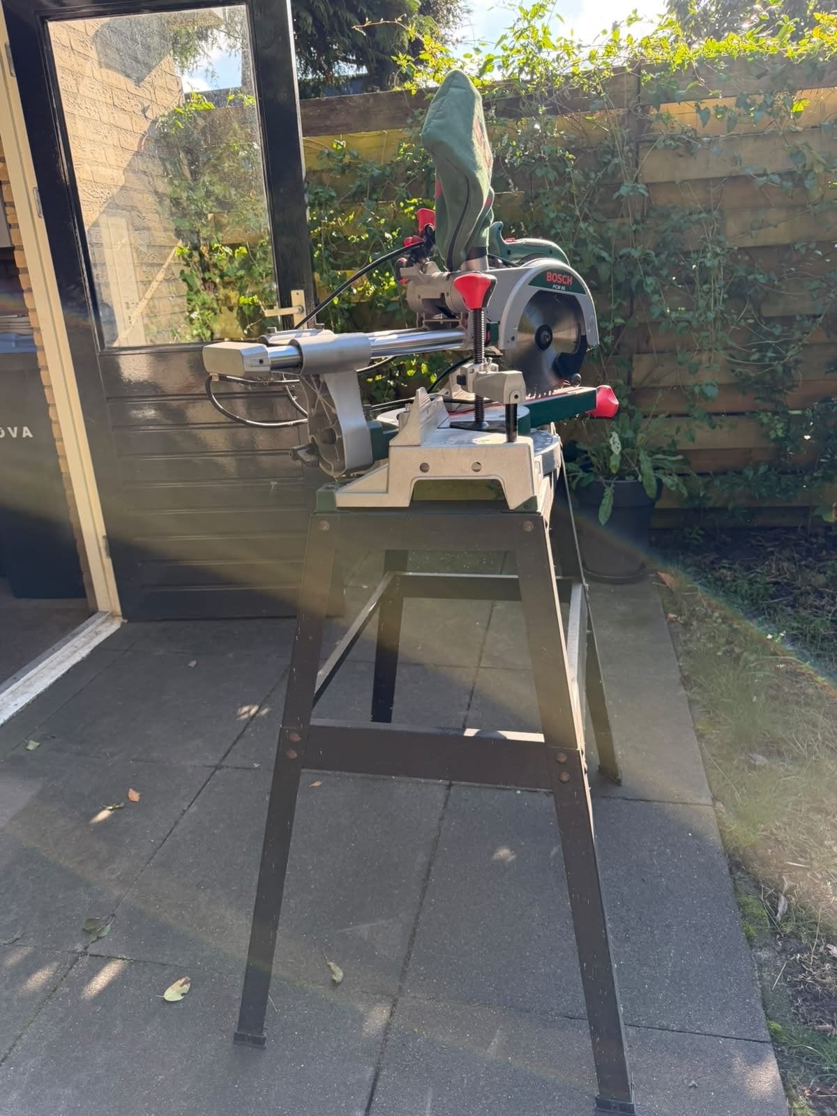 Bosch Afkortzaag PCM 8S met onderstel, Ophalen, Gebruikt, 1200 watt of meer, Afkortzaag