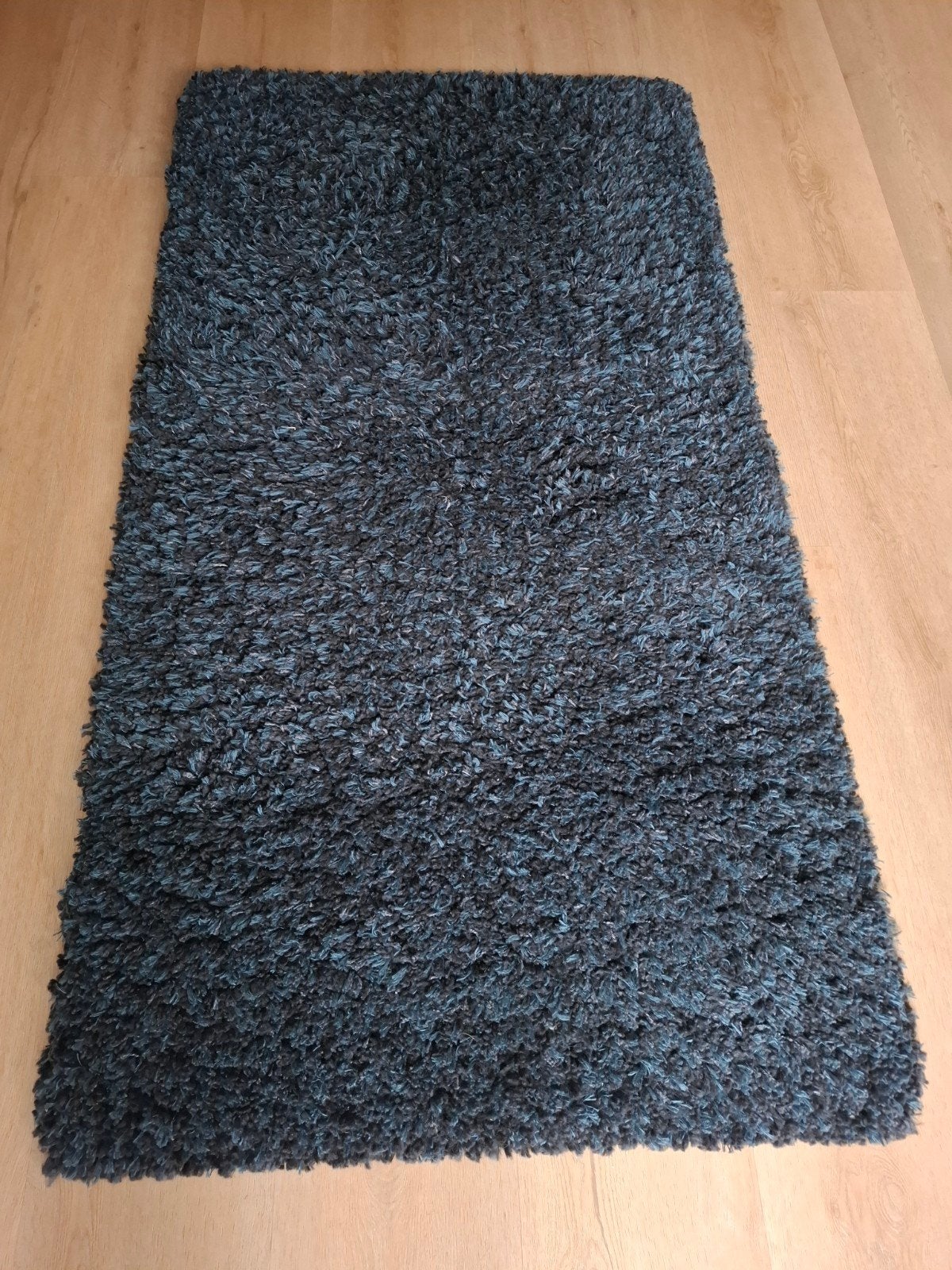 IKEA VOLLERSLEV Vloerkleed - Donkergrijs/Blauw (80x150 cm), Ophalen, 100 tot 150 cm, Modern, Hoogpolig, 50 tot 100 cm