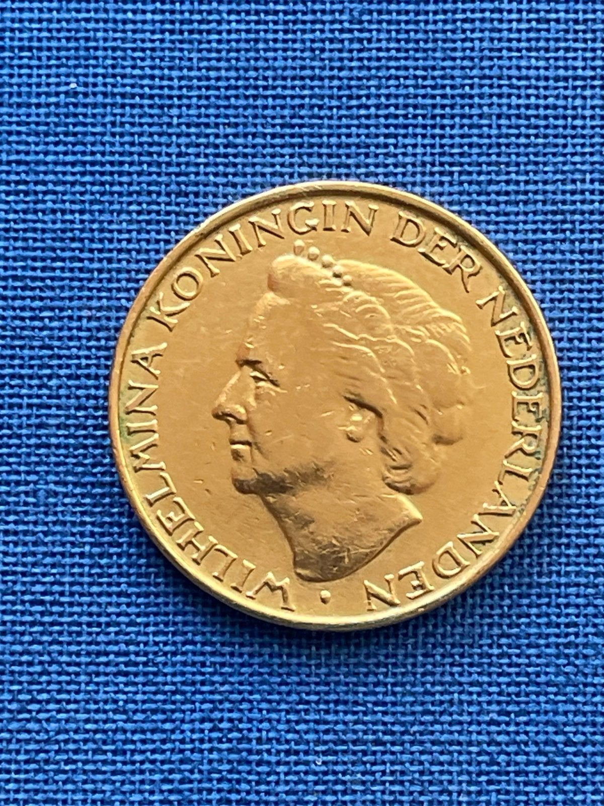 Te koop een vergulde stuiver Wilhelmina jaar 1948, Verzenden, Koningin Wilhelmina