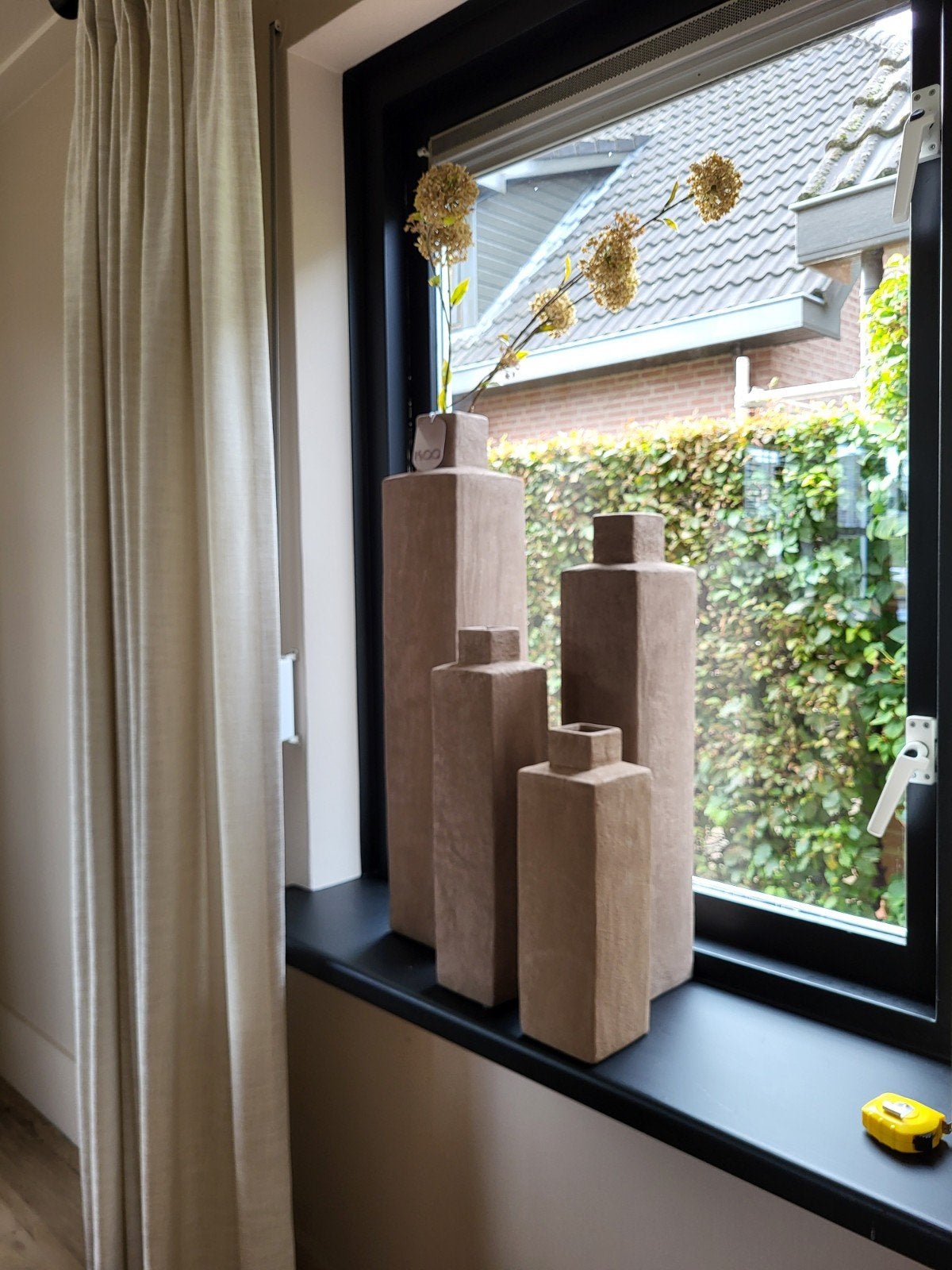 Prachtig set van 4 vazen in taupe, Ophalen, Nieuw, Bruin, Natuurlijk materiaal
