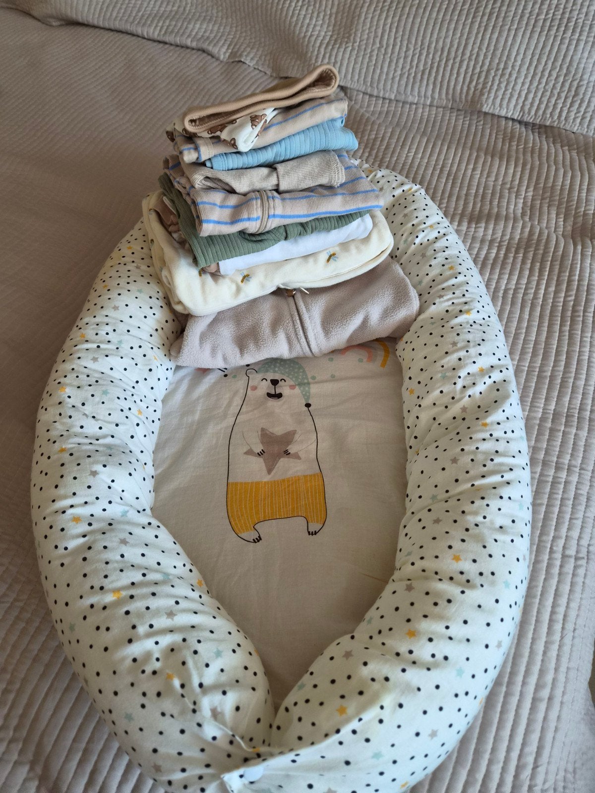 Newborn set (nestje+slaapzak+fleece overall+kleding), Ophalen of Verzenden, Zo goed als nieuw, Maat 56