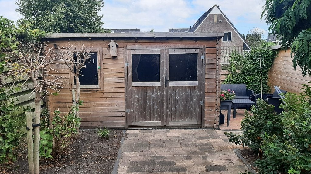 Geïmpregneerd Tuinhuis ( 400 cm x 300 cm ) Met aflopend dak, Tuin en Terras, Tuinhuizen, Ophalen, Tuinhuis, 250 tot 500 cm, 1 raam