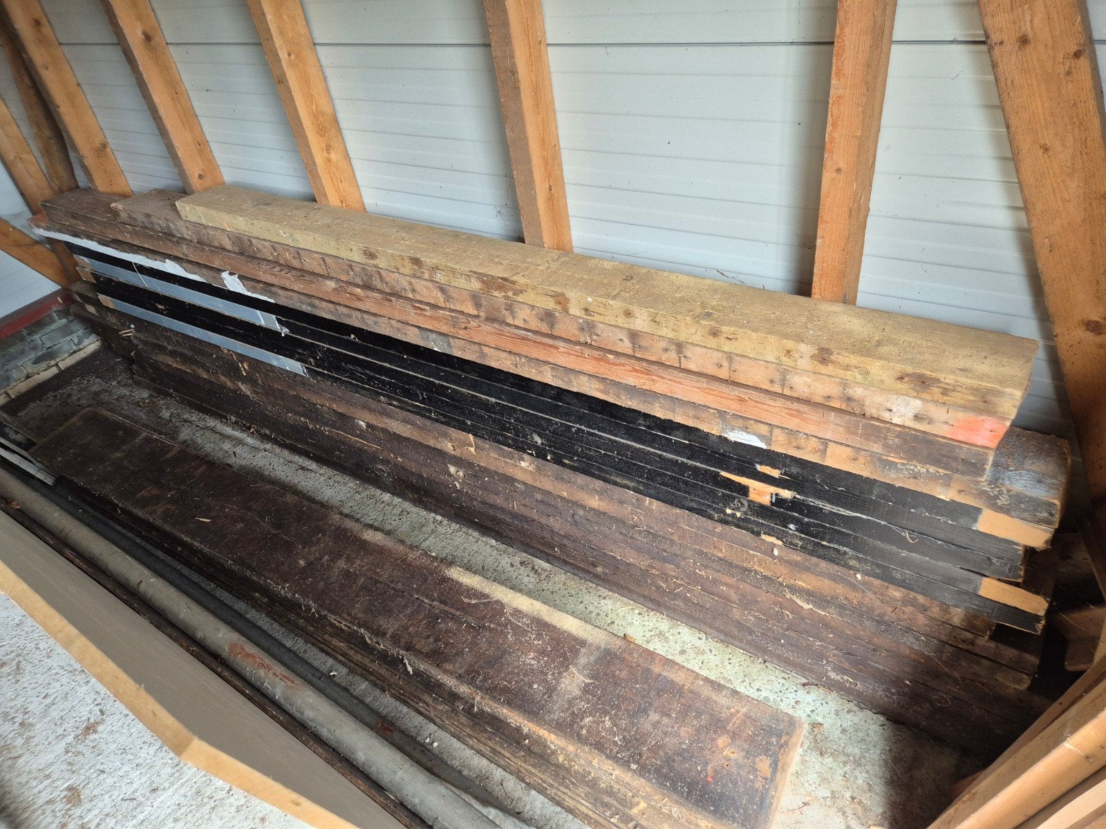 Diverse balken, balkhout, gebruikt, Doe-het-zelf en Verbouw, Hout en Planken, Ophalen, Gebruikt, 250 tot 300 cm, 50 mm of meer