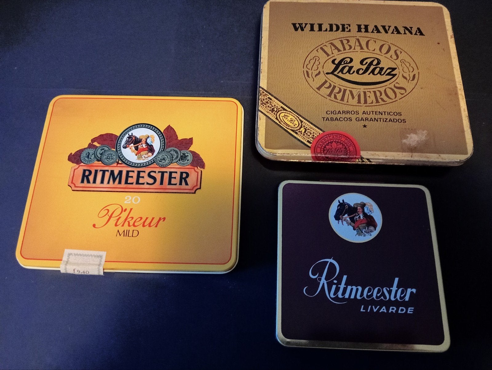 Vintage sigarenblikjes Ritmeester en La Paz (3 stuks), Verzamelen, Ophalen of Verzenden
