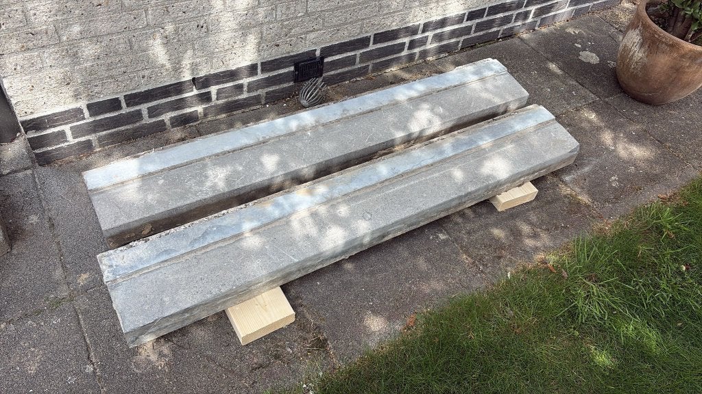 Belgisch hardstenen dorpels, Ophalen, Gebruikt, 100 tot 150 cm, Hardsteen