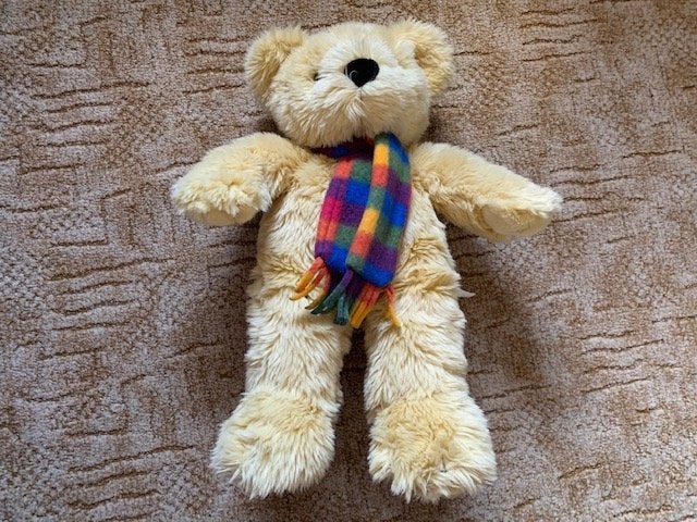 Knuffel beer met sjaal 50 cm nieuw, Ophalen of Verzenden, Nieuw, Overige typen