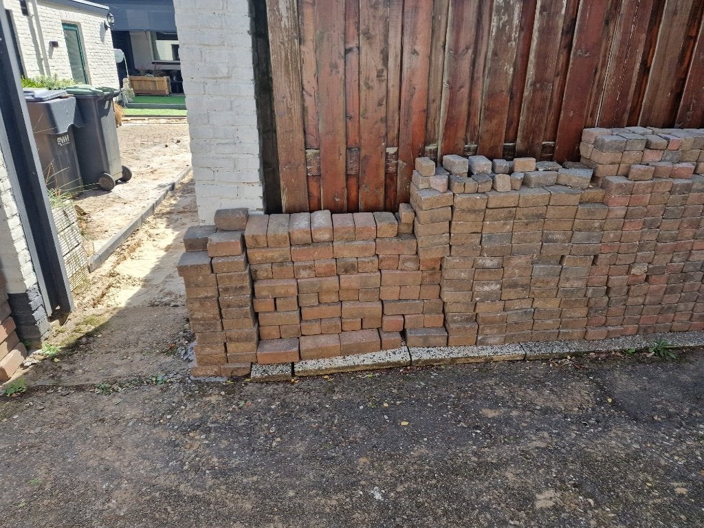 getrommelde betonklinkers, Tuin en Terras, Klinkers, Ophalen of Verzenden, Zo goed als nieuw, 10 m² of meer