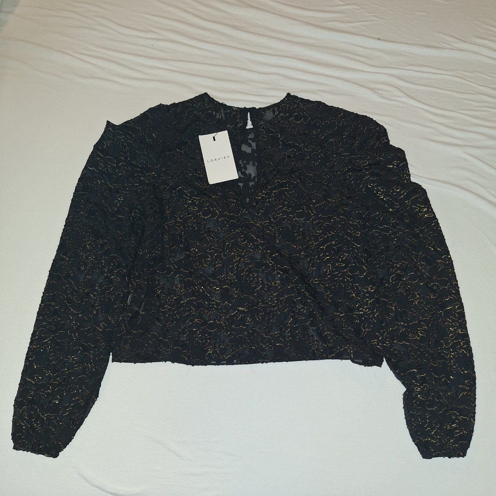Loavies zwart blousje met gouden, nieuw!, Kleding | Dames, Blouses en Tunieken, Maat 38/40 (M), Zwart, Nieuw, Ophalen of Verzenden