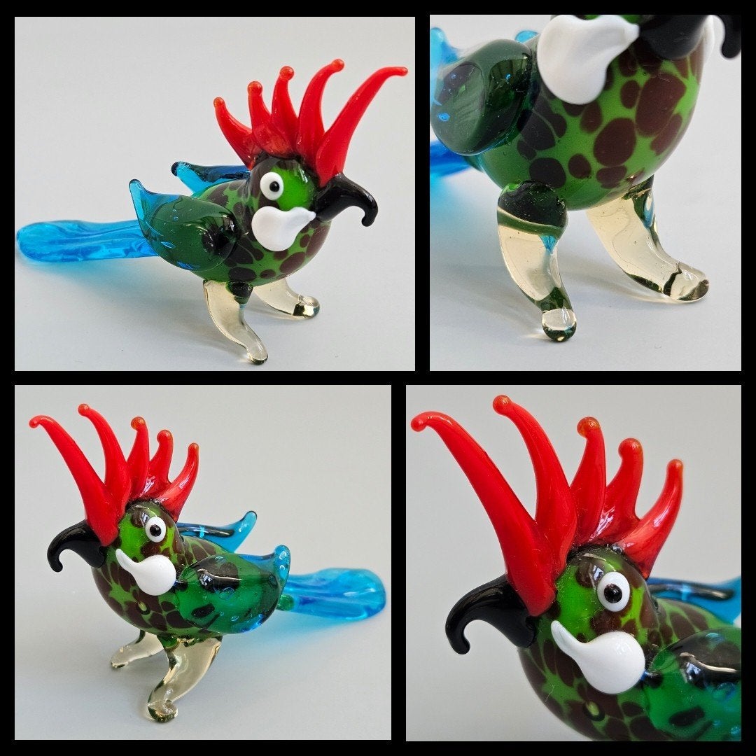Murano stijl glazen sculptuur van een kaketoe,  puntgaaf, Ophalen of Verzenden