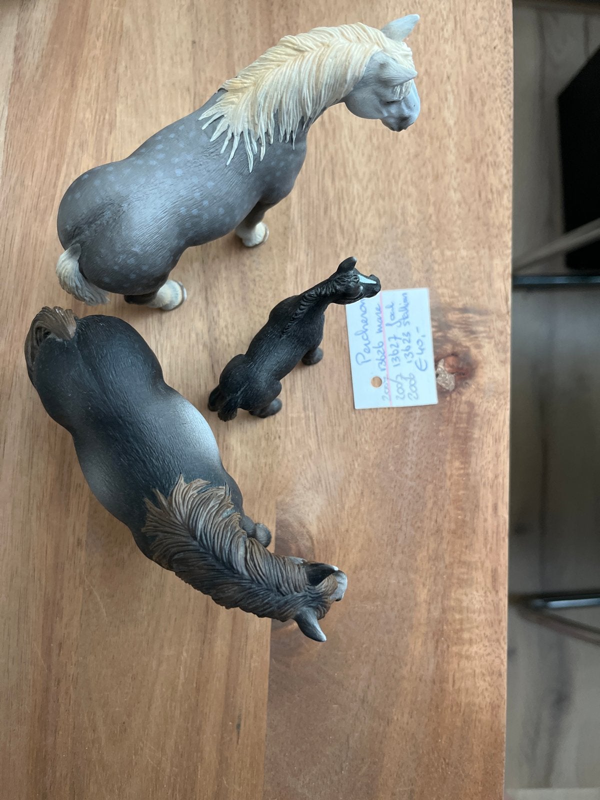 Schleich Paarden: Percheron merrie, veulen en hengst, Ophalen of Verzenden, Zo goed als nieuw