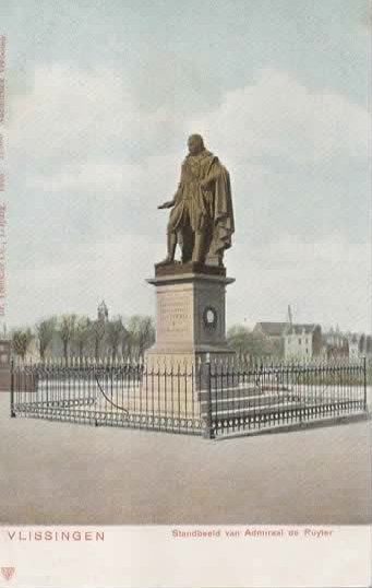 Vlissingen Standbeeld van Admiraal de Ruyter, Verzenden, Voor 1920, Ongelopen, Zeeland